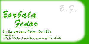 borbala fedor business card